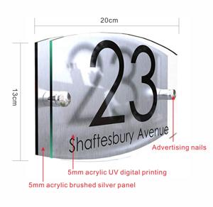 Nhà hiện đại dấu hiệu cửa số Đường Phố Acrylic tối màu xám nhà Tên mảng bám cửa phòng khách sạn Tên - Product Image 2