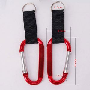 Custom LOGO Durable Polyester Woven Strap Aluminum Carabiner Keychain Clip With Key Ring - Product Image 3