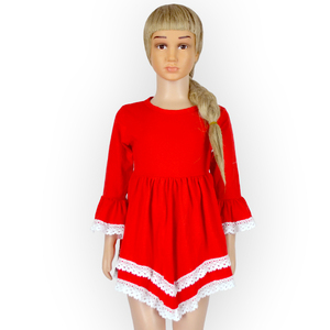 Vestido de Encaje para Bebé Niña con Decoración de Borlas, Ropa Casual para Recién Nacidos con Mangas de Campana y Estampado Digital Personalizado - Product Image 5