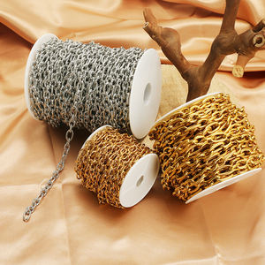 Hochwertiger Edelstahl 18 Karat vergoldet Chunky Chains Link Cross Chains für Halskette Armband Schmuck herstellung - Product Image 3