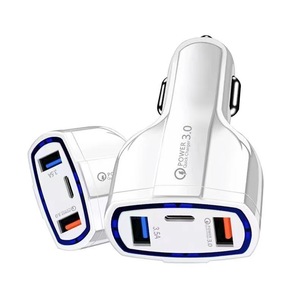 Cargador de Coche de 3 Puertos QC 3.0, Adaptador de Carga Rápida con Doble USB Tipo C, 35W - Product Image 1