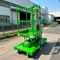 Nouvelle plateforme élévatrice hydraulique monomât en aluminium de 6m à 12m, élévateur de chantier électrique manuel mobile pour une personne