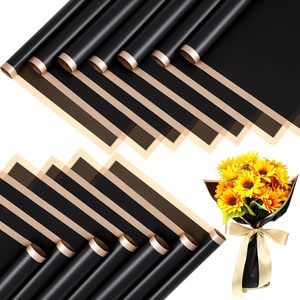 Wrapping Paper Flower Bouquet Wrapping Paper Sheets With Gold Edge Korean Style Wrapping Paper for DIY Craft Gift Package