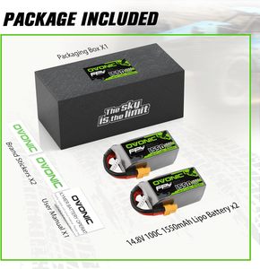 Batteria Lipo OVONIC 4S 100C 1000/1300/1550mAh 14.8V con Connettore XT60 per Droni da Corsa FPV RC <span class=keywords><strong>Quadricottero</strong></span> - Product Image 6