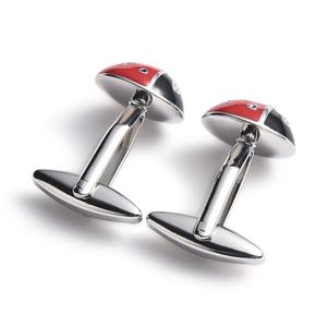 Mancuernillas de Camisa con Diseño Único de Escarabajo en Rojo y Negro, con Cuello Alto Pequeño - Product Image 3