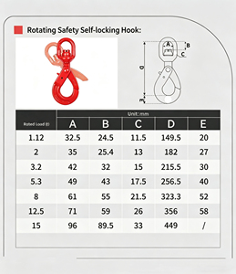 360 °   Gancho Giratorio de Acero Forjado de Grado 80, Cadena de Elevación de Alta Resistencia para Grúas, Herrajes de Aparejo - Product Image 6