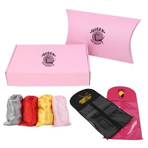 Shopping facile ici tissage personnalisé perruque extensions de cheveux 3 faisceaux Satin Soie Sac oreiller boîte étiquette autocollant Perruque ensembles d'emballage - Product Image 5