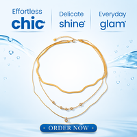 Collier H&C en acier inoxydable plaqué or 18 carats, trois couches, étanche, inaltérable, bijoux de mode superposés pour femme