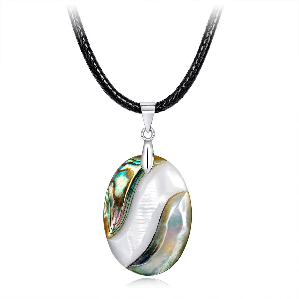 Collana di conchiglie di abalone naturale con ciondolo di gioielli di moda per la decorazione di uomini e donne