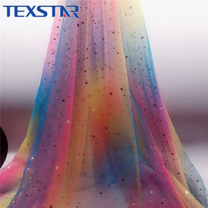 <strong>Rainbow</strong> Tulle Colorful Printed Ombre Gradient Warp Knit 20D 100% Polyester Lightweight Fabric for Girls <strong>Wedding</strong> <strong>Dresses</strong> - Product Image 4
