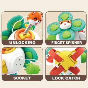 Funchill Montessori mở khóa trò chơi logic hoạt động trẻ em cảm giác bận rộn bảng đồ chơi du lịch tự làm Fidget <span class=keywords><strong>Spinner</strong></span> Khối lập phương bận rộn - Product Image 5