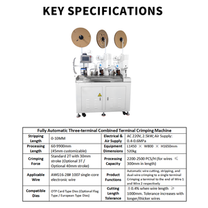 Máquina de Crimpado de Terminales Aislados de Alta Velocidad Totalmente Automática de 3 Hilos para el Procesamiento de <span class=keywords><strong>Cables</strong></span> - Product Image 4