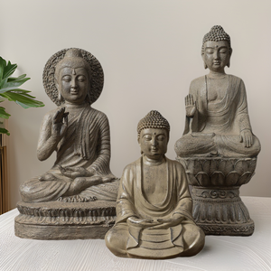 環境に優しい仏像禅装飾置物釈迦牟尼仏樹脂工芸品リビングルーム＆エントランスホール用東南アジアスタイル - Product Image 3