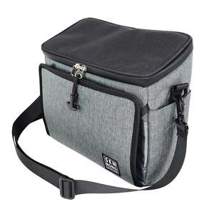 SENDA Foldable Insulated Cooler Bag 15L Camouflage Pattern Waterproof with Can Holder Gray Textile Zipper Closure for Lunch - Product Image 4