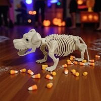 Décoration d'Halloween Classique : Squelette de Chien en Plastique avec Articulations, Imprimé en Letterpress, pour Intérieur et Extérieur