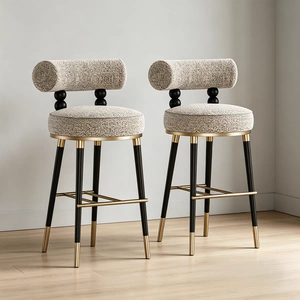 Tabouret <span class=keywords><strong>de</strong></span> <span class=keywords><strong>bar</strong></span> en velours <span class=keywords><strong>de</strong></span> luxe, <span class=keywords><strong>chaise</strong></span> haute moderne et minimaliste en acier inoxydable pour villa et projet d'îlot <span class=keywords><strong>de</strong></span> cuisine haut <span class=keywords><strong>de</strong></span> gamme - Product Image 4