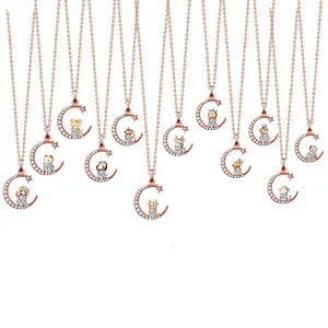 复古925纯银精品珠宝项链镀金锆石中国女性十二生肖项链