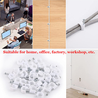Clip de câble en forme de C JIAF Blanc 4mm-25mm PE & Haute teneur en carbone pour la gestion des câbles électriques à domicile, au bureau et au mur