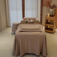Ensemble de draps de table de massage professionnels personnalisés Brown Factory avec trou, housse de table de massage, draps de spa