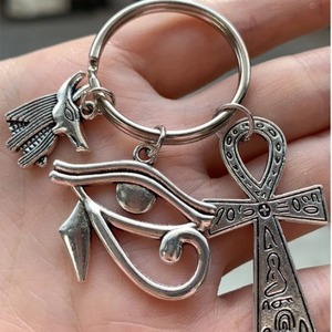 Porte-clés Égyptien Anubis, Œil <span class=keywords><strong>de</strong></span> Ra ESC01, Symbole Ancien, Totem, Croix, Amulette Pharaonique, Pendentif Métallique, Porte-clés <span class=keywords><strong>de</strong></span> Voiture, Cadeau - Product Image 2
