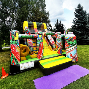 Castillo inflable para niños, gran casa de brinco inflable para exteriores, parque infantil inflable con tobogán. - Product Image 1