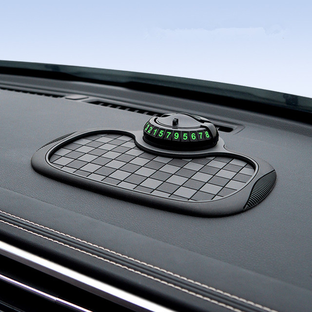 Multifunctional 360 Degrees Rotation Cell Phone Mount Temporary Parking Number Anti-Slip Car Dashboard Mat