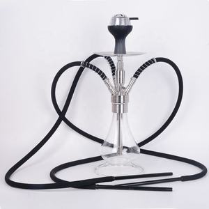 Narghilè di alta qualità Shisha narghilè Set di grandi dimensioni quattro <span class=keywords><strong>tubi</strong></span> di vetro fumo classico in acciaio <span class=keywords><strong>inox</strong></span> - Product Image 5