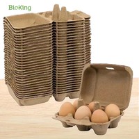 BioKing Bacs à œufs en pulpe recyclée 12 20 30 trous de haute qualité Plateau d'emballage écologique en vrac pas cher pour œufs en pulpe de papier de poulet
