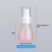 Flacon pompe à pulvérisation continue de luxe 50 ml personnalisable en plastique PET pour cosmétiques, parfums, lotions pour le visage, sérums, shampoings, faux cils