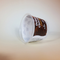 Gobelet en plastique PP de qualité alimentaire imprimé avec logo personnalisé, jetable, pour crème glacée, yaourt, pouding, avec couvercle