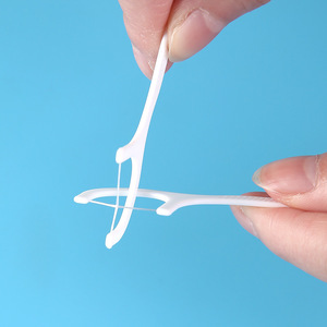 Bai Xing Dental Floss Picks 50 Pcs White <b>Plastic</b> Oral Care Toothpick Interdental <b>Cleaner</b> For Teeth Cleaning - Product Image 2