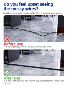 Vente en gros de bandes de couverture de cordon de tapis réglables Gestion des câbles avec ruban <span class=keywords><strong>adhésif</strong></span> pour protéger les cordons Prévenir les risques de trébuchement - Product Image 4