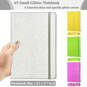 Taccuino con Glitter d'argento non staccare mai il diario scintillante per ragazze A5 con copertina rigida quaderni per adolescenti - Product Image 2