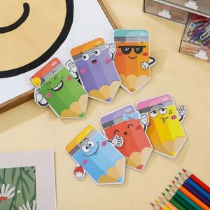 Cute Pencil-Shaped Sticky Notes <b>Journals</b> Must-Have Back-to-School Essential Memo Pads Cartoon Decorative Stickers for Study - Product Image 1