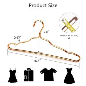 Cintres en fil métallique pour vêtements, couleur cuivre rose, antidérapants et sans trace, vente en gros pour fabricants - Product Image 2
