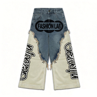 DiZNEW 2026 Ensemble de jeans pour hommes avec traitement des bords, tissu style patchwork, impression numérique 3D, motifs et logos personnalisés, jeans pour hommes de haute qualité