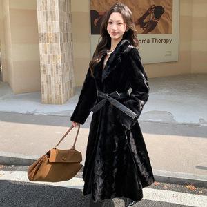 Nuovo <span class=keywords><strong>Cappotto</strong></span> Lungo in Pelliccia di <span class=keywords><strong>Visone</strong></span> Vintage da Donna Inverno 2025 con Collo in Pelliccia di Volpe Staccabile, Quattro Modi di Indossare - Product Image 4