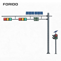 Feux de signalisation routière LED rouge et vert haute luminosité FORIDO, alimentés par énergie solaire, système de contrôle des feux de circulation sans fil
