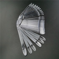 50 échantillons de vernis à ongles en forme d'éventail, ovales, naturels, transparents, blancs, noirs, pour l'affichage des pointes d'ongles