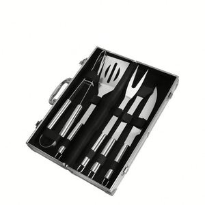 Juego de Herramientas para Barbacoa de Acero Inoxidable Personalizado, Caja de Aluminio, Parrilla, Estuche Nuevo, Asador para Exteriores, Kit de Herramientas Multifuncional para Barbacoa - Product Image 3
