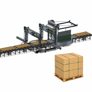 เครื่องรัดสายรัดแบบ Heavy Duty พร้อมสายการผลิตบรรจุภัณฑ์แบบครบวงจรสำหรับบรรจุภัณฑ์พาเลทอุปกรณ์ตกแต่งยานยนต์ - Product Image 1