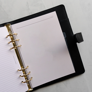 Custom Luxury PU Leather <b>A5</b> Book <b>Binder</b> 6 Gold <b>Ring</b> Loose Leaf Journal Planner Wallet With Pen Holder - Product Image 3