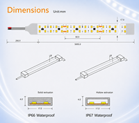 Étanche haute tension AC 220V 230V 240LED 15mm Double rangées 2835 50M sans chute de tension LED bande IP67 IP68 LED bande lumineuse