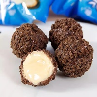 Vente en gros de collations et de boissons exotiques, boules de chocolat fourrées à la crème 208g/sac, boules de biscuits, collation pour enfants