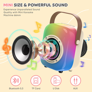 K69 Thiết Kế Mới Mini Karaoke Hai Micro Không Dây Âm Thanh Độ Trung Tiến <span class=keywords><strong>Bluetooth</strong></span> 5.3 Loa Di Động - Product Image 2