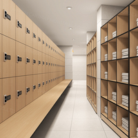 Armoires de rangement pour la remise en forme CARTMAY, ignifuges et étanches, casiers compacts personnalisés en HPL avec serrure à code pour les clubs de sport