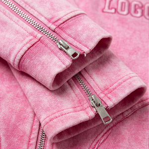 2026 New Y2K Women Two Piece <b>Set</b> Heavyweight Cotton Fleece Cropped Zip Hoodie and Flared Joggers <b>Set</b> Streetwear Tracksuit - Product Image 5