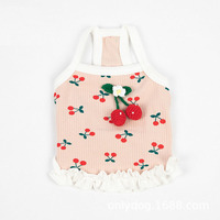 Vêtements d'été pour petits et moyens chiens Sweet Cherry Print Lovable Dog Pet Vest Spring Dog Clothes Wholesale