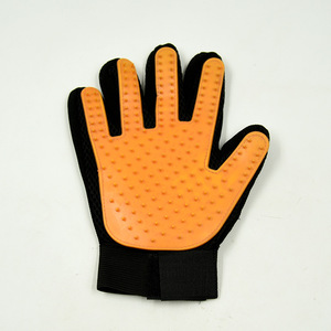 Pet <b>Bathing</b> Glove Silicone Orange Five Finger Massage For Cat <b>Dog</b> Grooming - Product Image 1