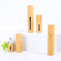 Emballage cosmétique en bambou, bouteilles à roulettes d'huile essentielle 5 Ml 10 Ml bouteilles de parfum à roulettes en bambou